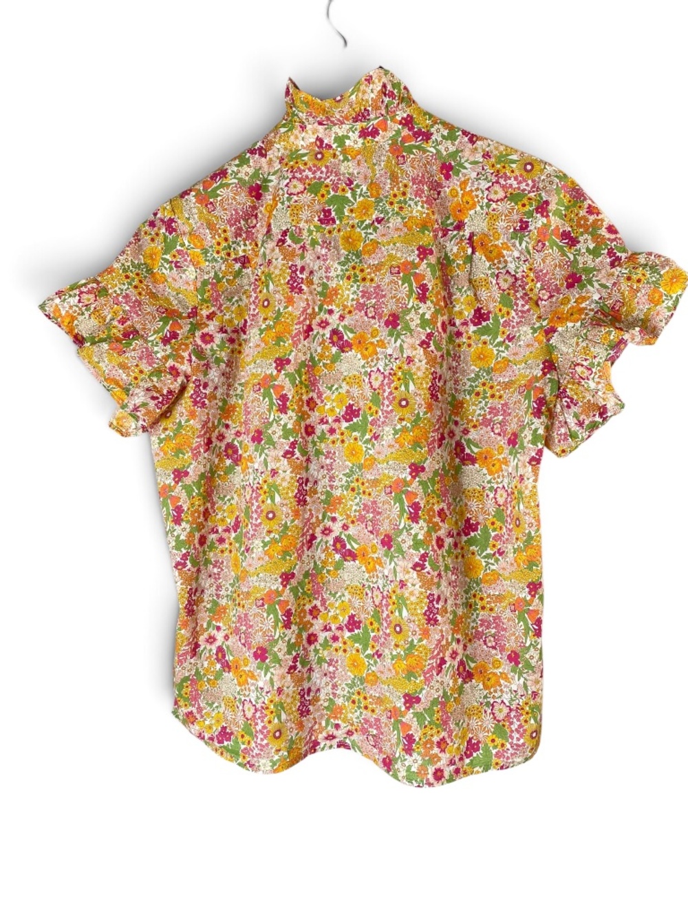 J.Crew Liberty Margaret Annie Floral Button Front Blouse Short Sleeve Women’s 6 - Picture 2 of 6